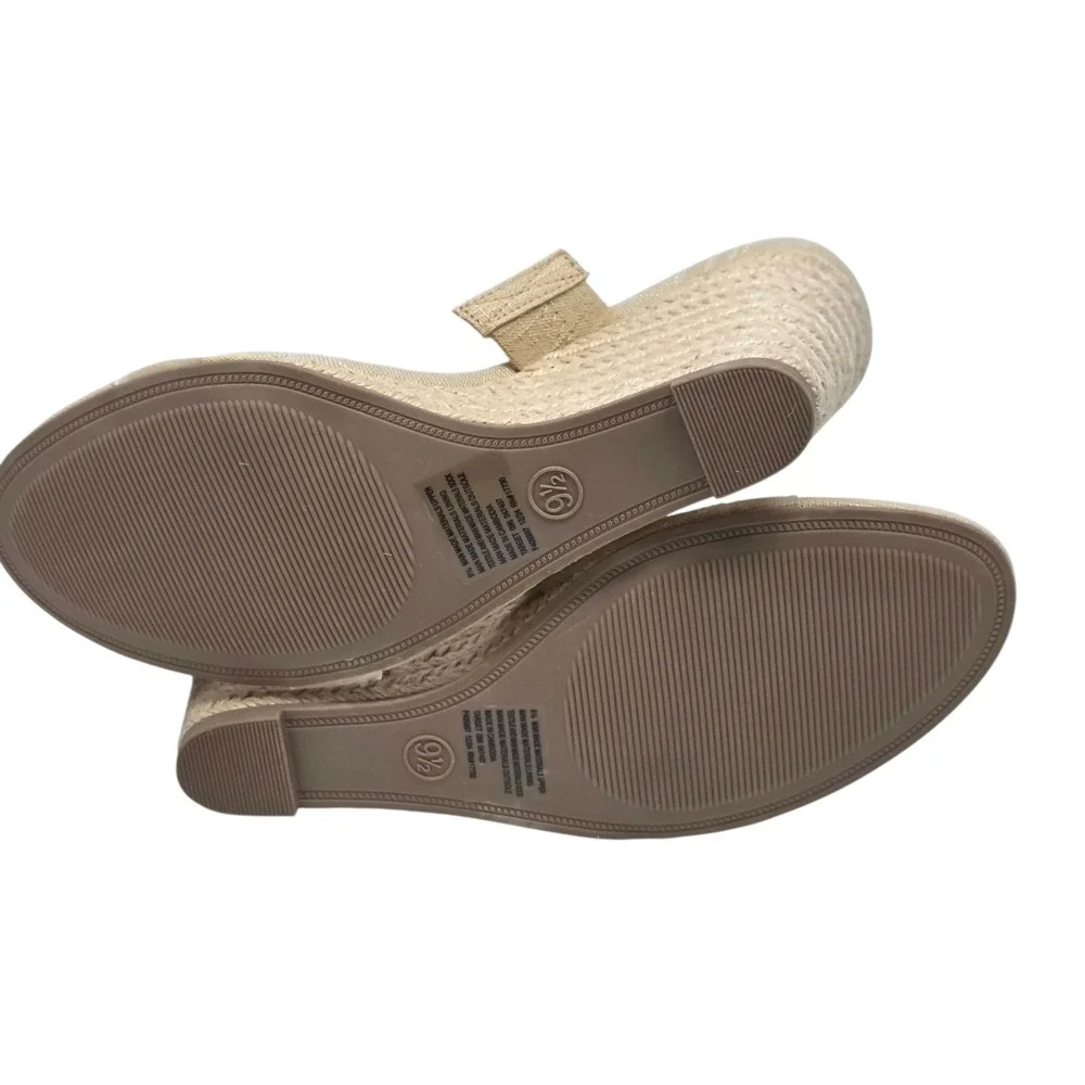 A New Day Womens Clear Strap‎ Espadrille Wedge Sandals Size 9.5 Beige - Picture 7 of 8